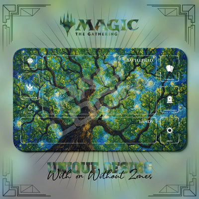 Black Cat Starry Playmat - MTG Magic Mat