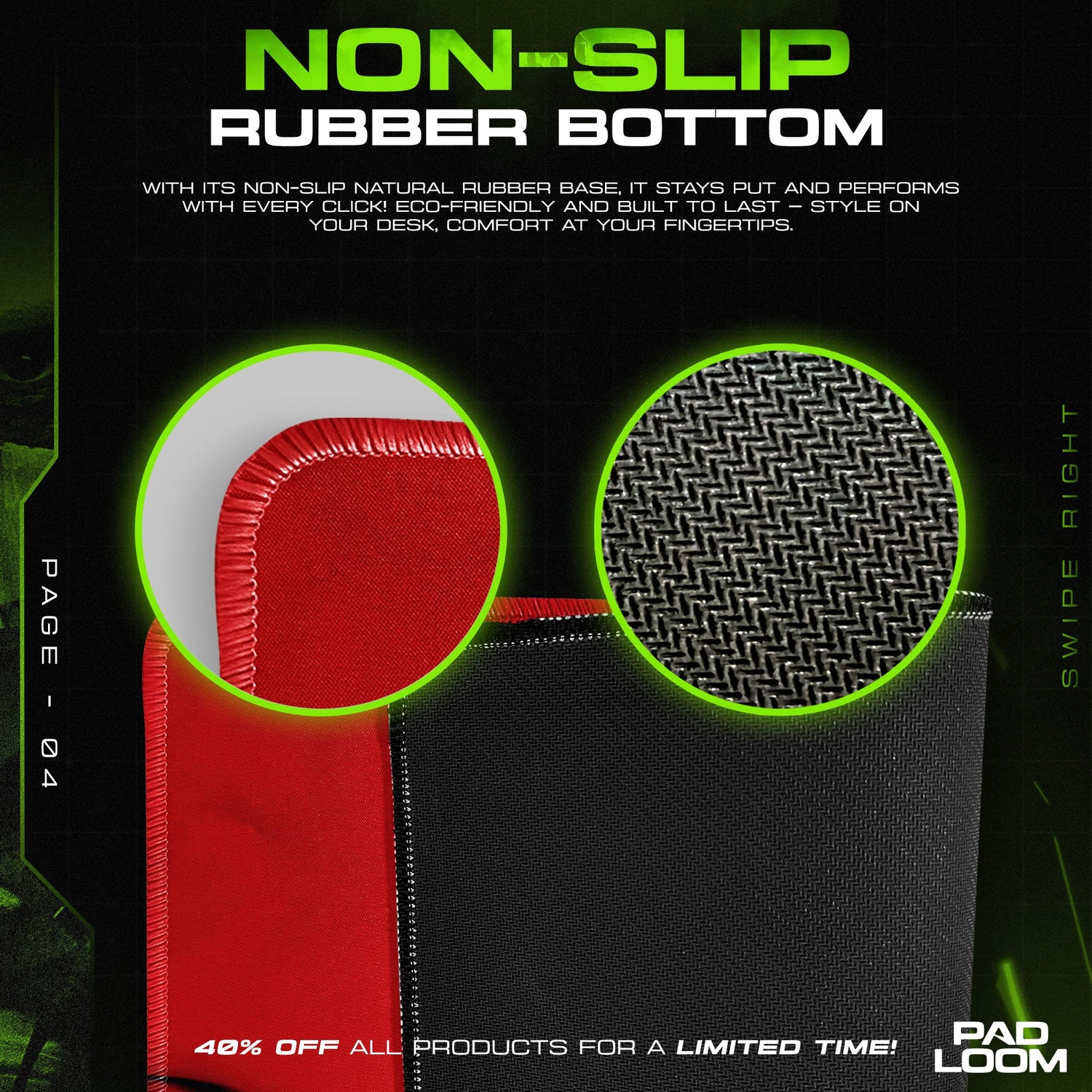 Black Clover Asta Sword Mouse Pad, Anime Gaming Desk Mat Padloom