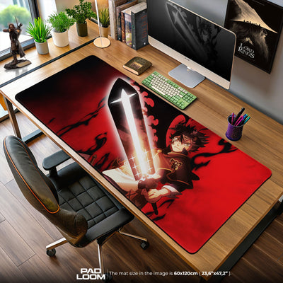 Black Clover Asta Sword Mouse Pad, Anime Gaming Desk Mat