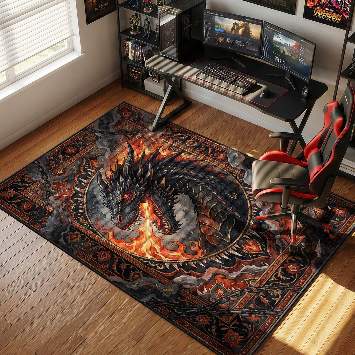 Black Dragon Fire Game Thrones Room rug — main product view