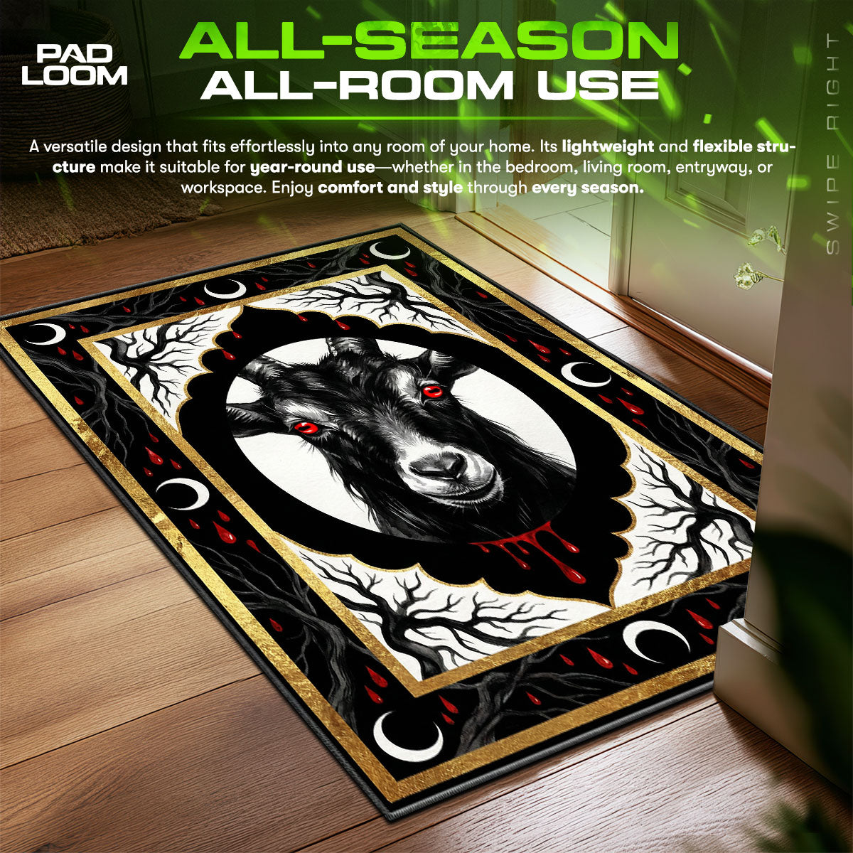 Area character design printed on rug