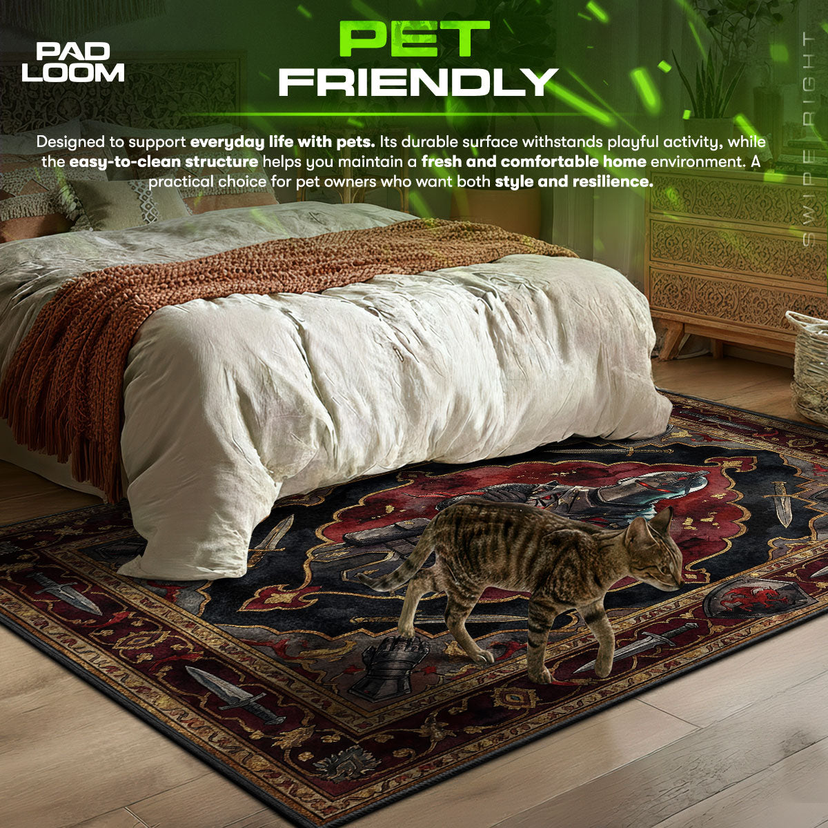 Schwarzer Ritter Mittelalterlicher Teppich - Fortnite Stuhlunterlage