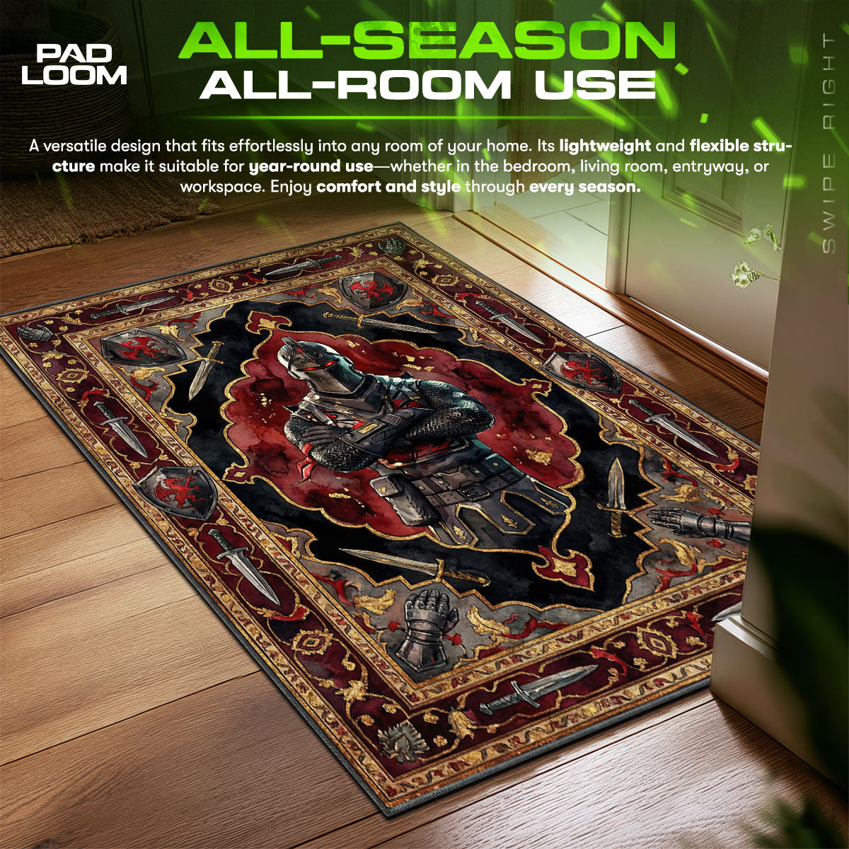 Schwarzer Ritter Mittelalterlicher Teppich - Fortnite Stuhlunterlage