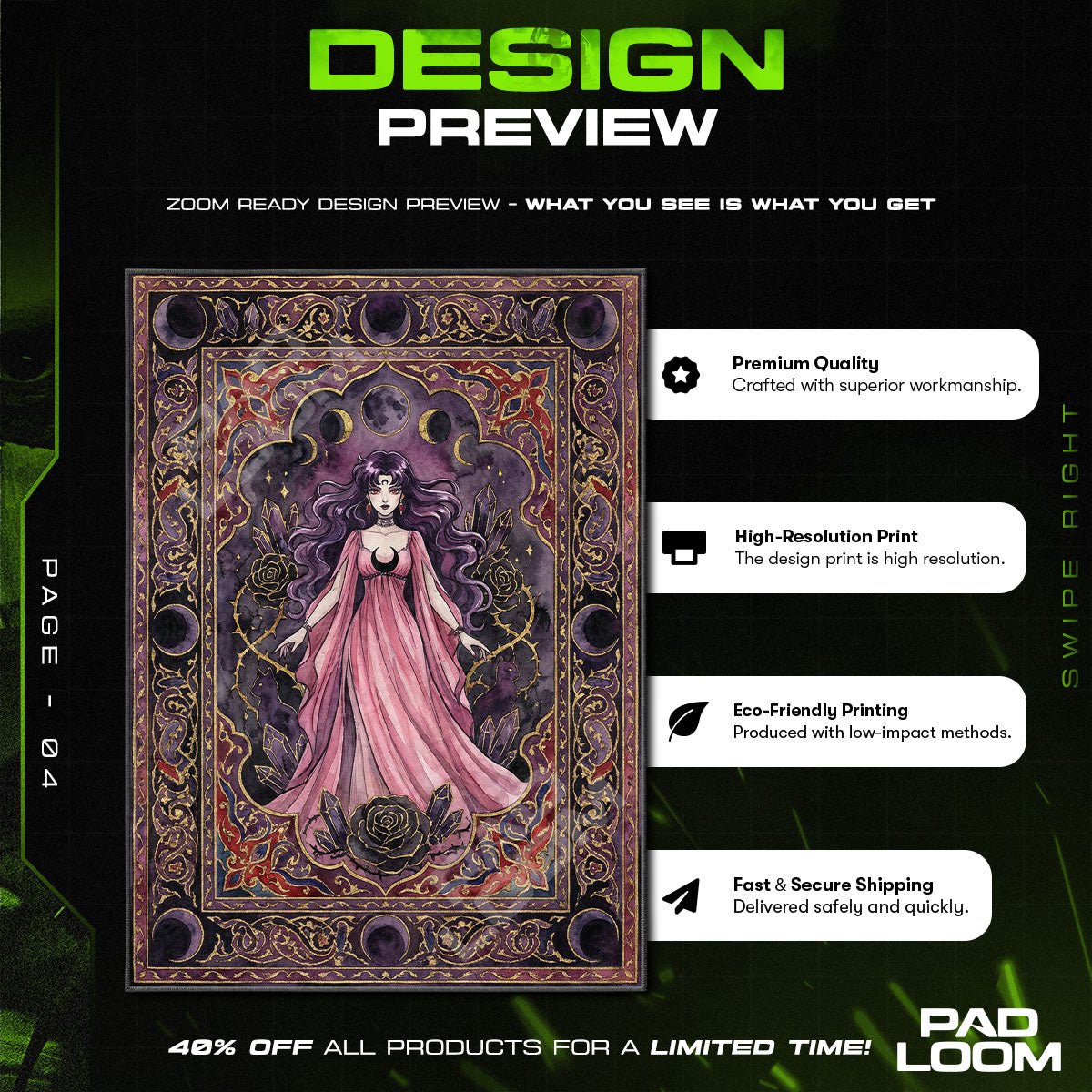 Chair character design printed on rug