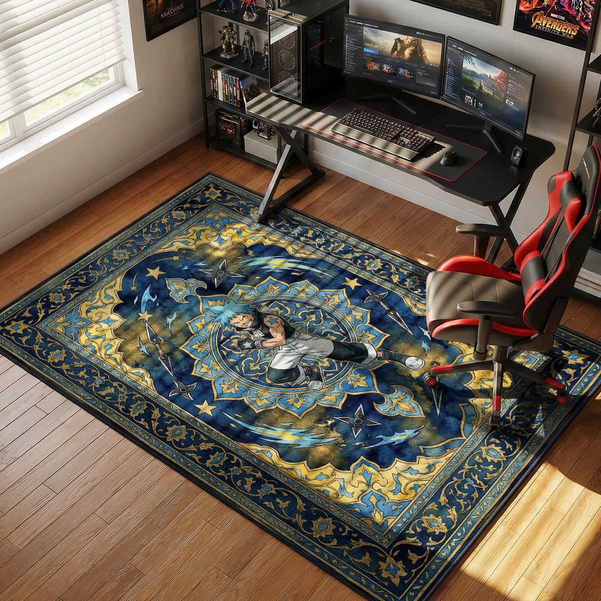 Black Star Ninja Assassin Soul Eater Chair rug — main product view