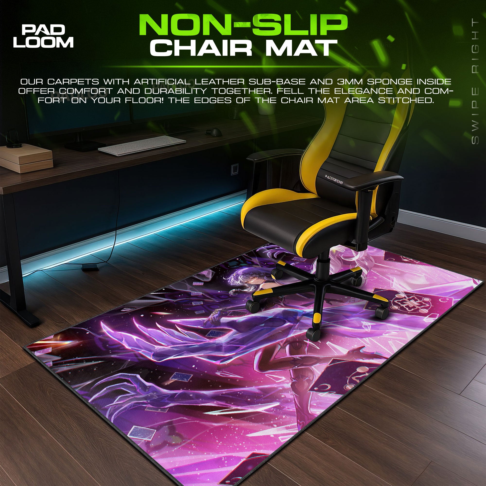 Black Swan Crystal Veil Mouse Pad, Anime Gaming Desk Mat