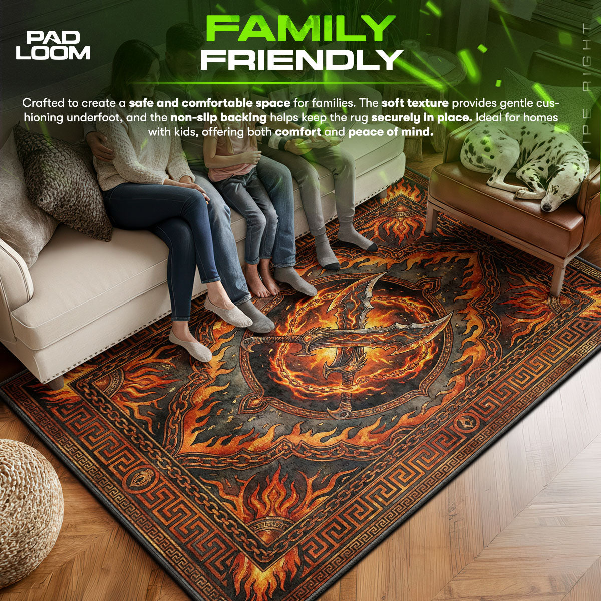 Blades of Chaos Inferno Rug - God of War Chair Mat