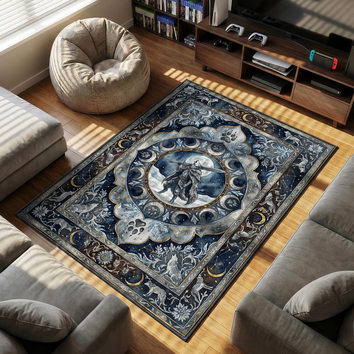 Blaidd the Half-Wolf Lunar Rug - Elden Ring Chair Mat