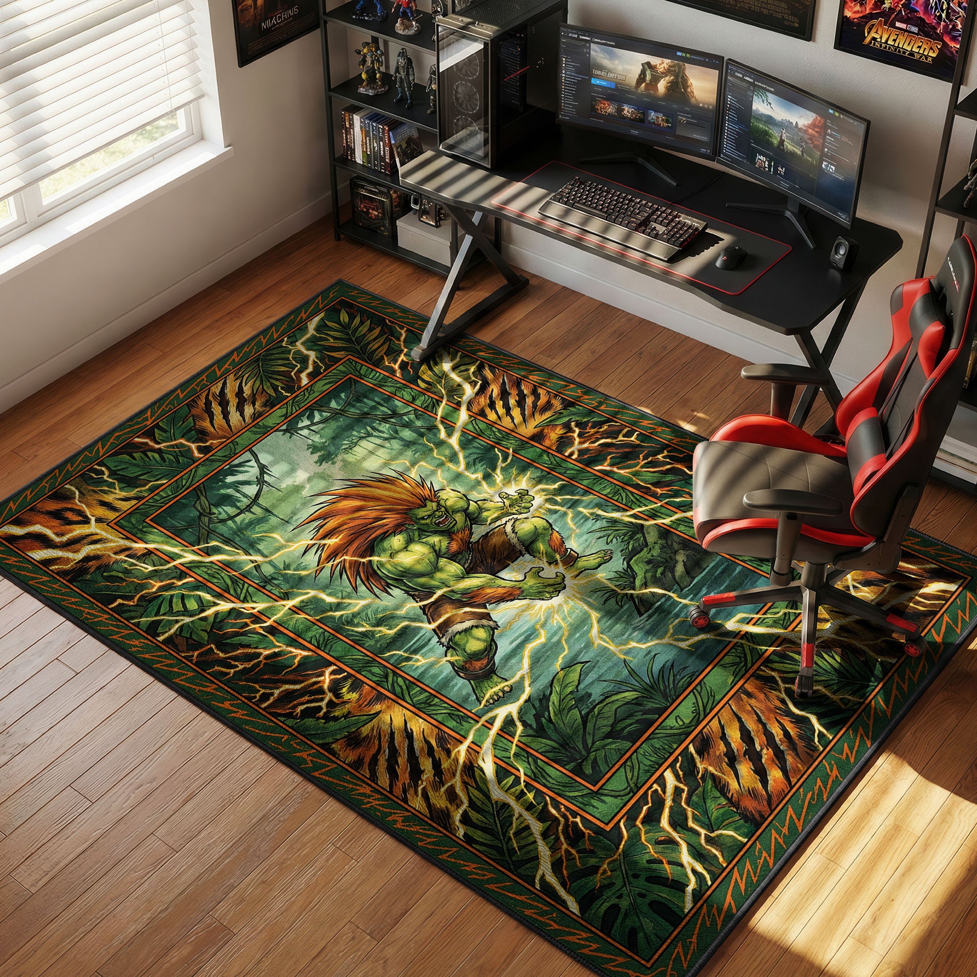 Blanka Electric Thunder Street Fighter Chair rug — main product view