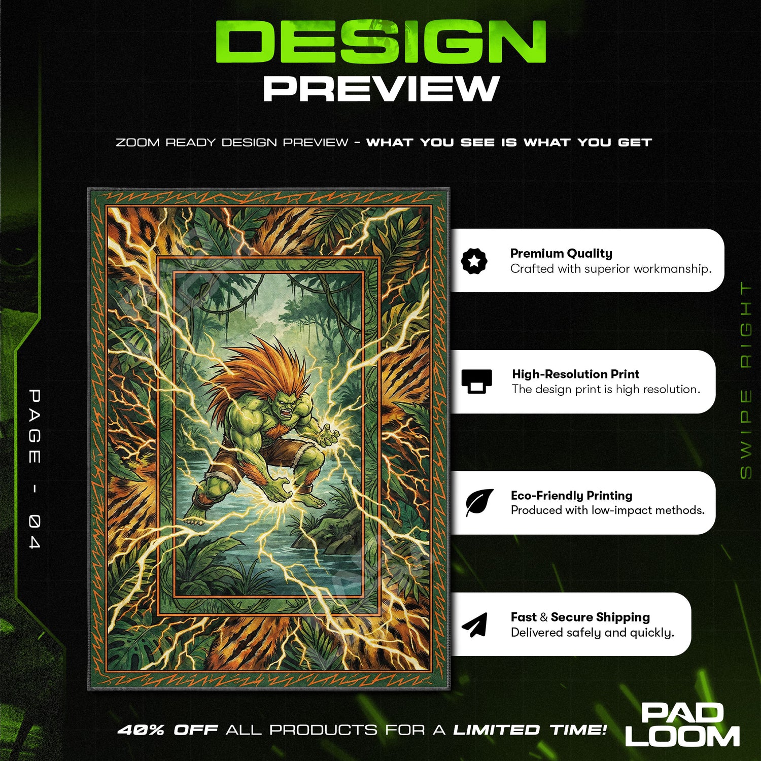 Chair character design printed on rug