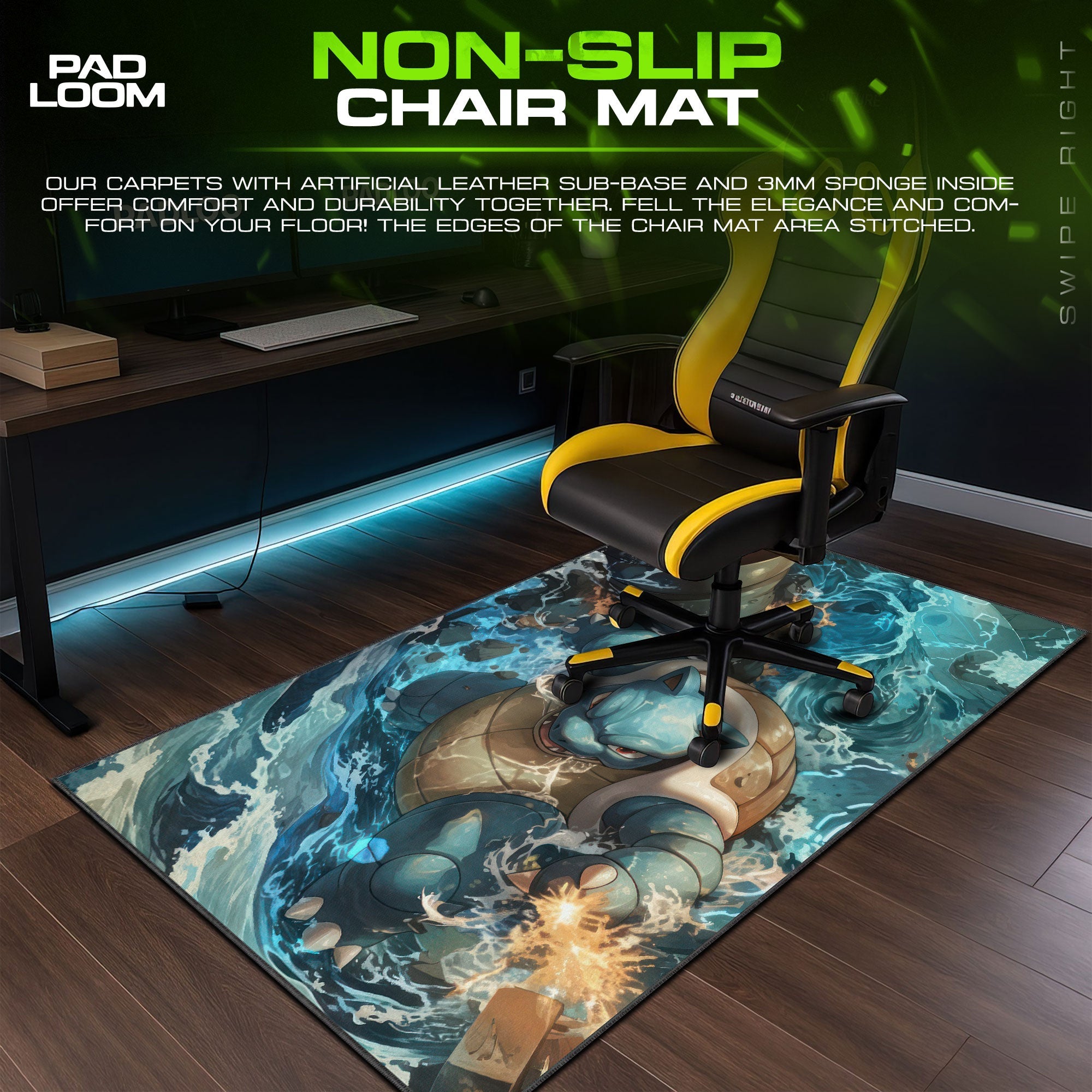 Blastoise Hydro Blast Mouse Pad, Pokémon Gaming Desk Mat – Padloom
