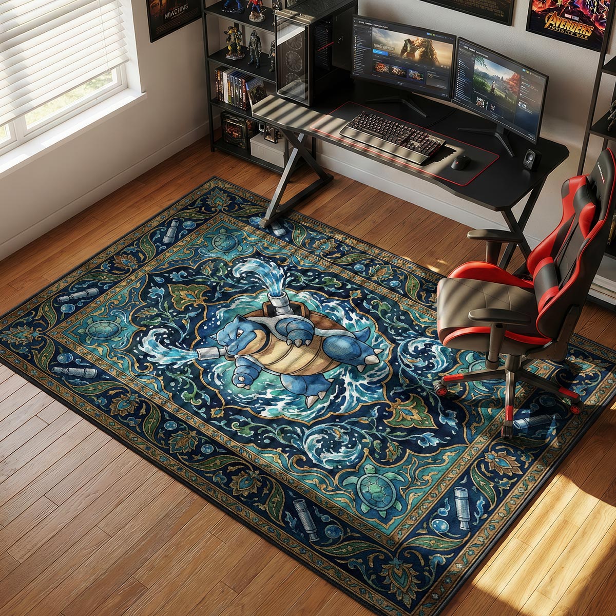 Blastoise Hydro Cannon Chair rug — main product view