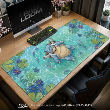 Blastoise Lily Pond Mouse Pad - Pokemon Desk Mat
