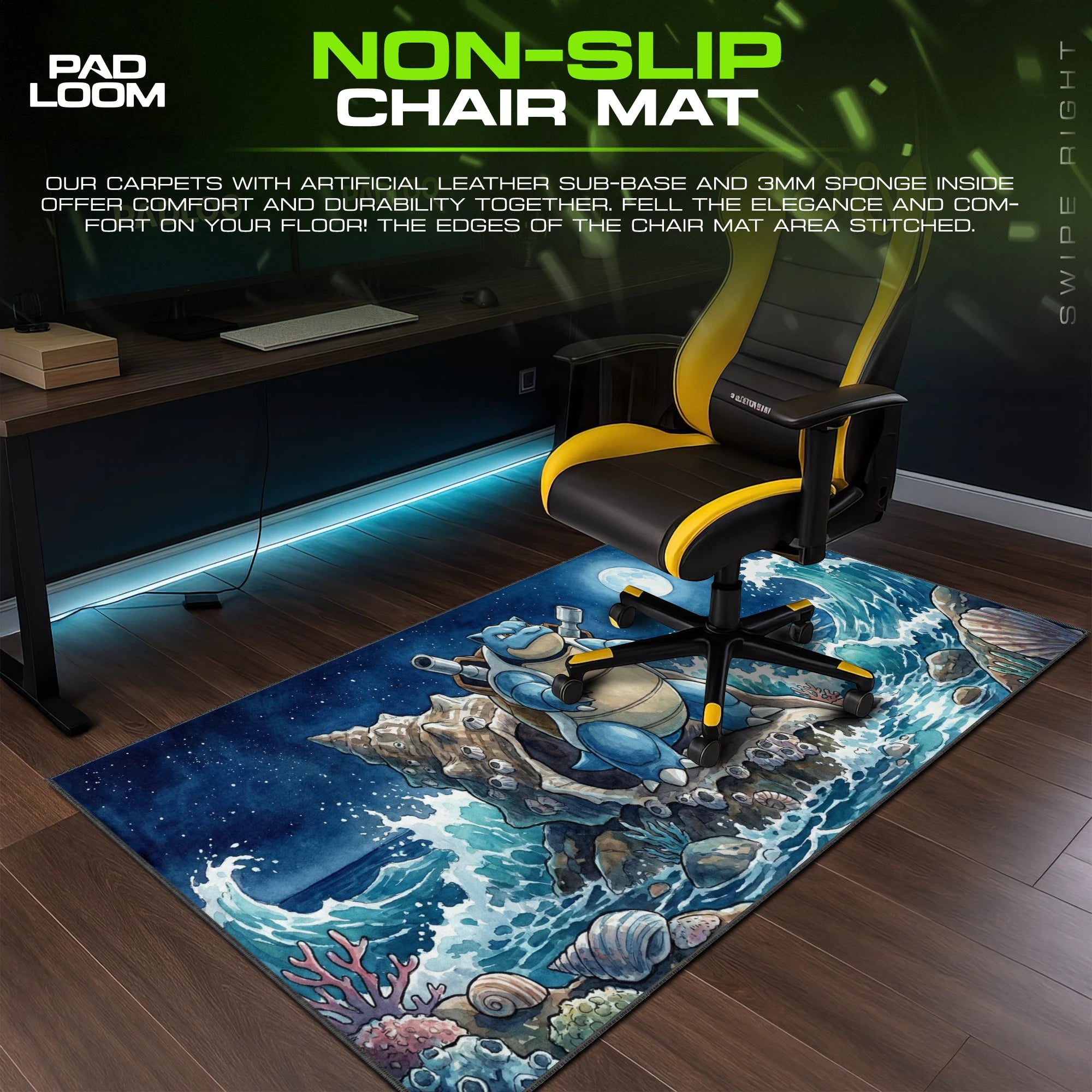 Blastoise Starlit Tide Mouse Pad - Pokemon Desk Mat