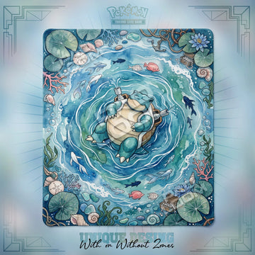 Blastoise Torrent 2-player Pokemon TCG playmat, 24x28 in duel mat design
