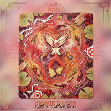 Blaziken Inferno 2-player Pokemon TCG playmat, 24x28 in duel mat design