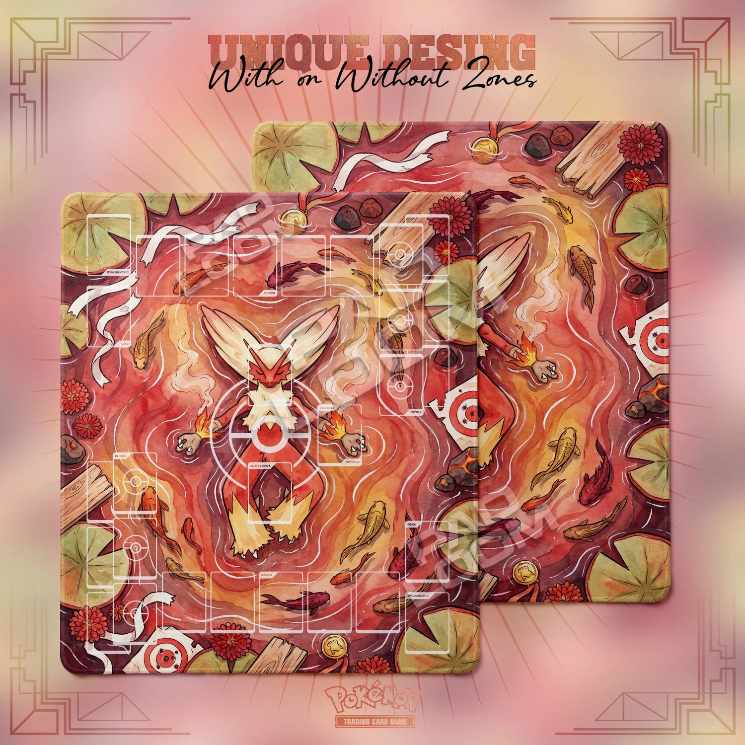 Blaziken Inferno Playmat - 2 Player Pokemon TCG Mat