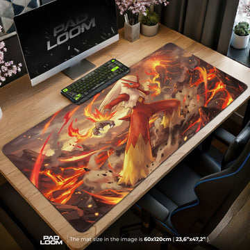 Blaziken Volcanic Blitz Mouse Pad - Pokémon Desk Mat