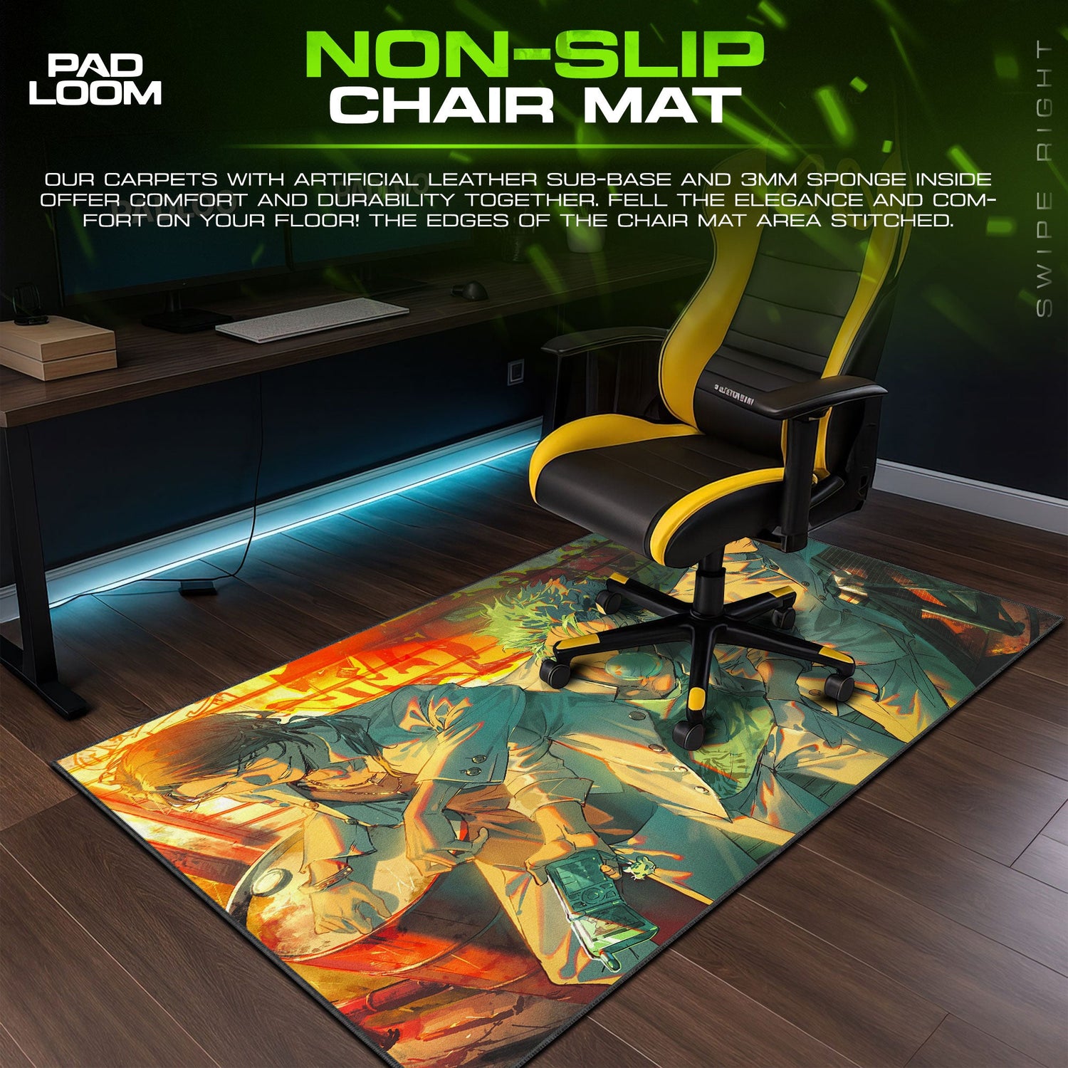 Bleach Espada Trio Mouse Pad, Anime Gaming Desk Mat Padloom