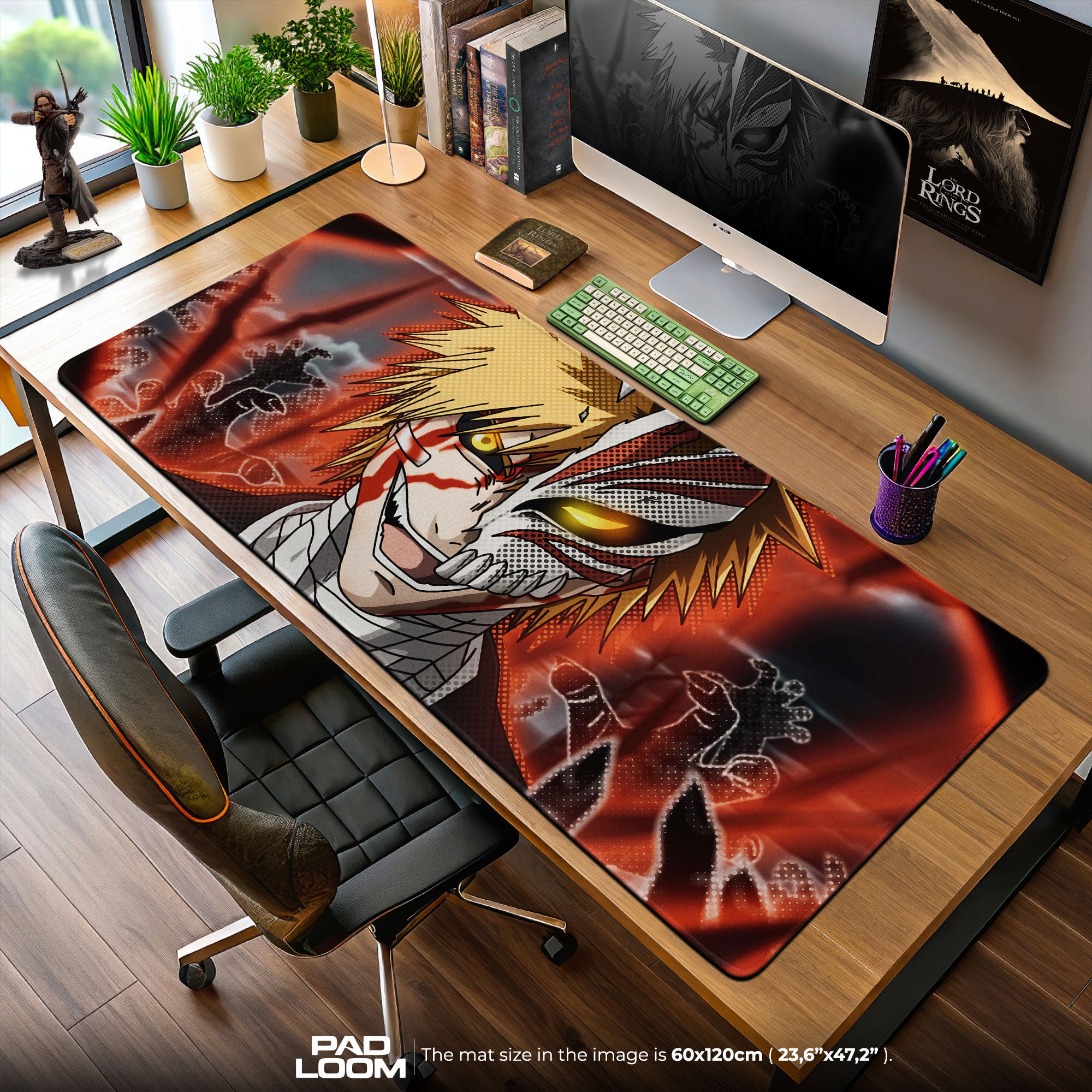Bleach Hollow Mask Ichigo Mouse Pad, Anime Gaming Desk Mat