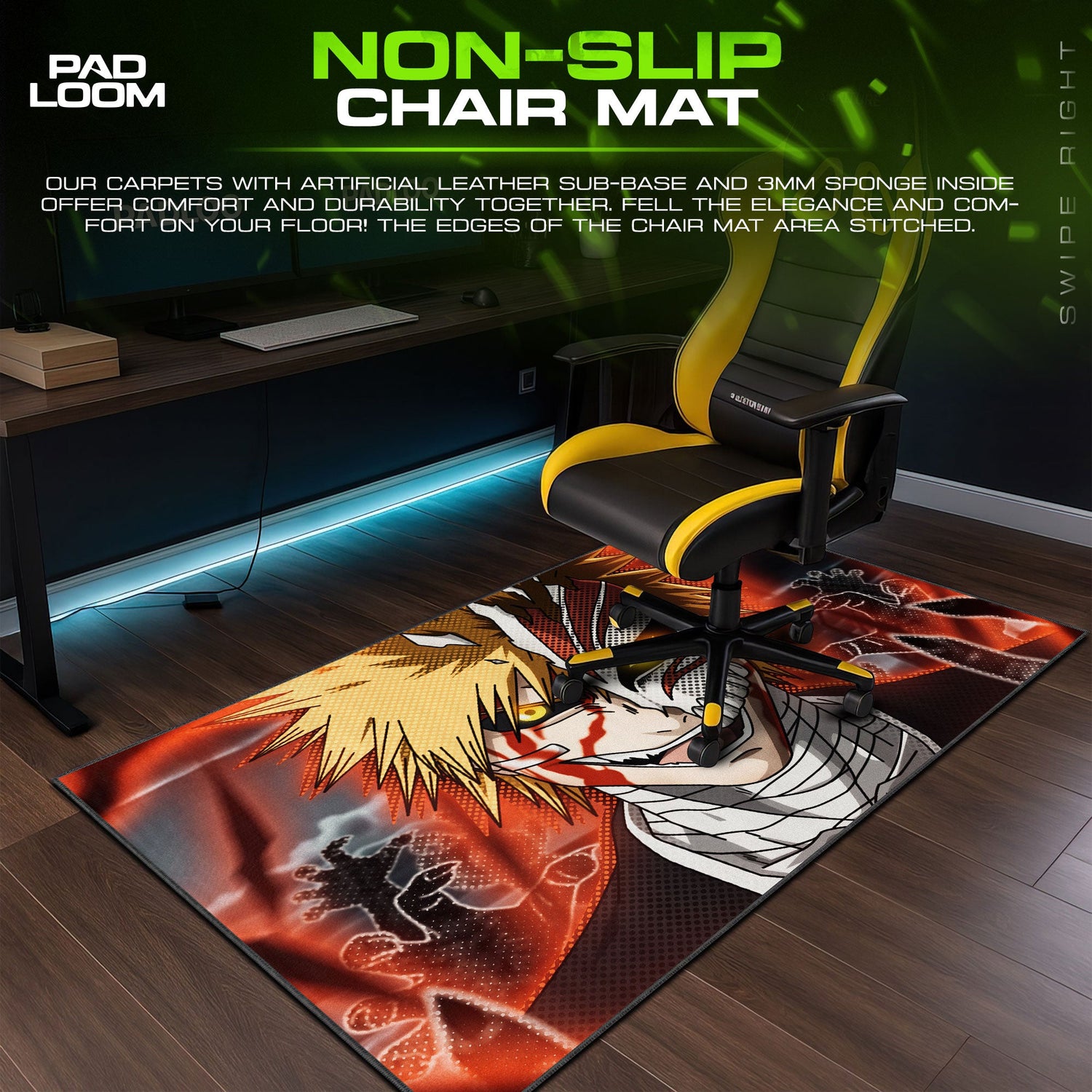 Bleach Hollow Mask Ichigo Mouse Pad, Anime Gaming Desk Mat Padloom