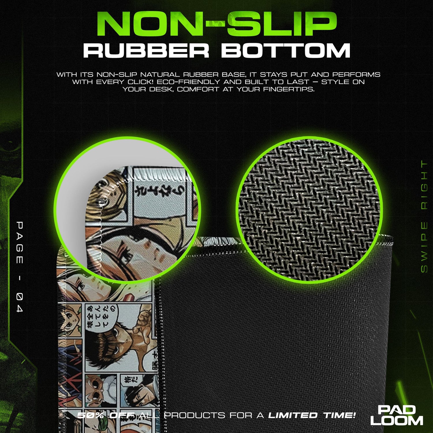 Bleach Manga Panels Mouse Pad, Anime Comic Desk Mat Padloom