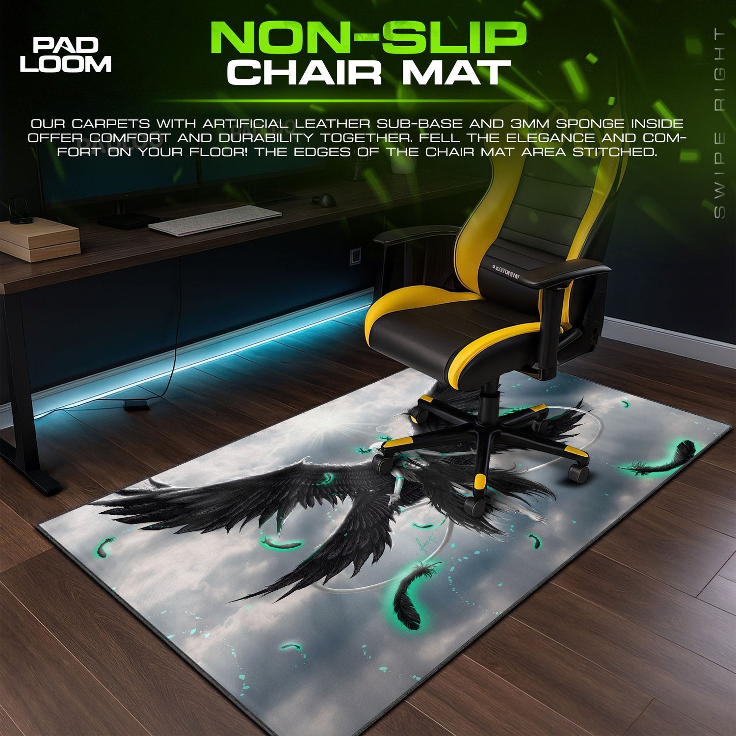 Bleach Ulquiorra Fallen Angel Mouse Pad, Anime Gaming Desk Mat Padloom