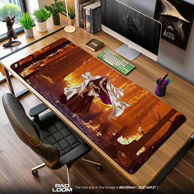 Bleach Yamamoto Flames Mouse Pad, Anime Gaming Desk Mat