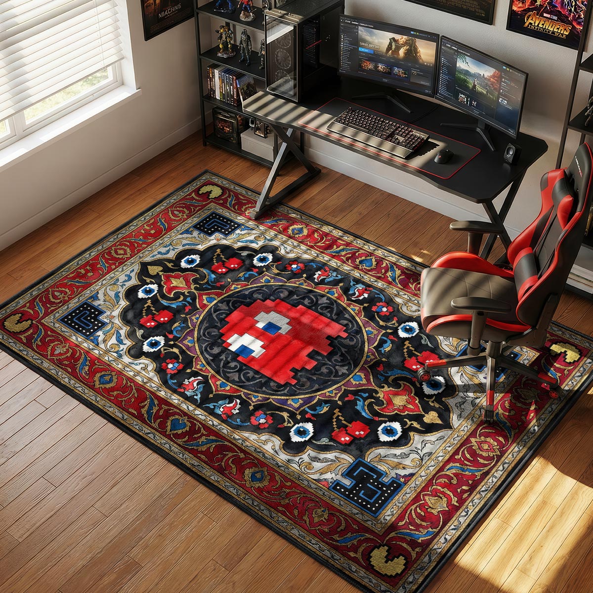 Blinky Ghost Royal Rug - Pac-Man Chair Mat