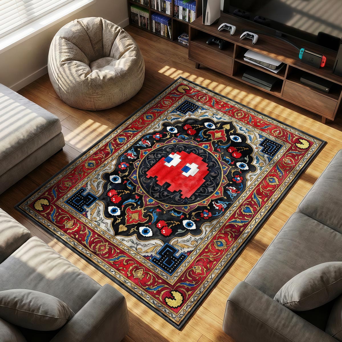 Blinky Ghost Royal Rug - Pac-Man Chair Mat