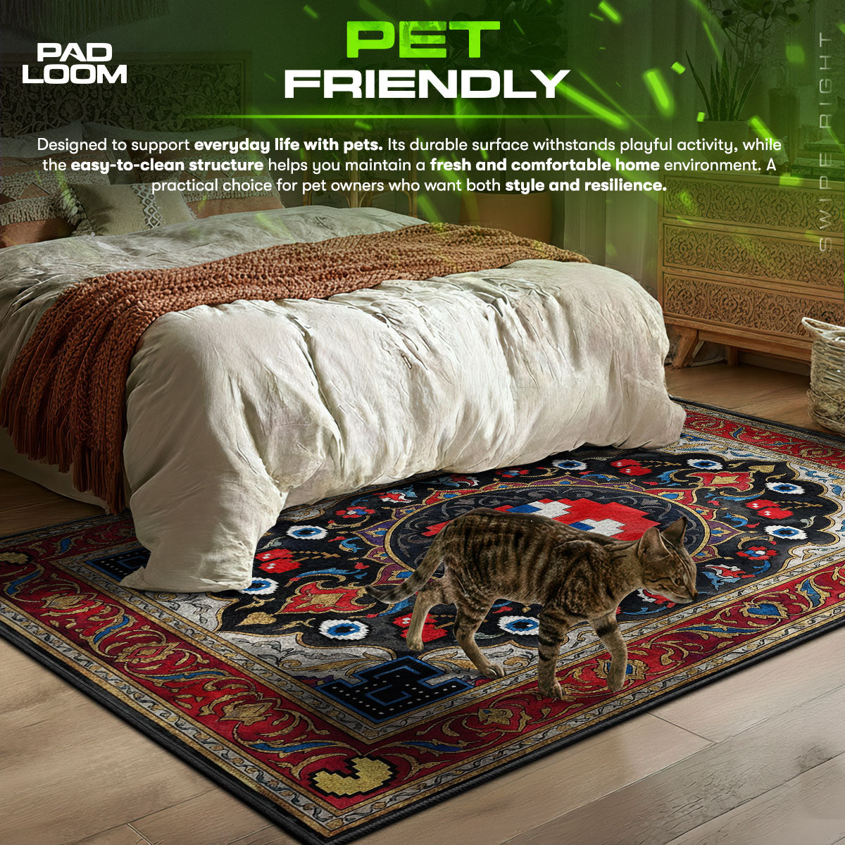 Blinky Ghost Royal Rug - Pac-Man Chair Mat