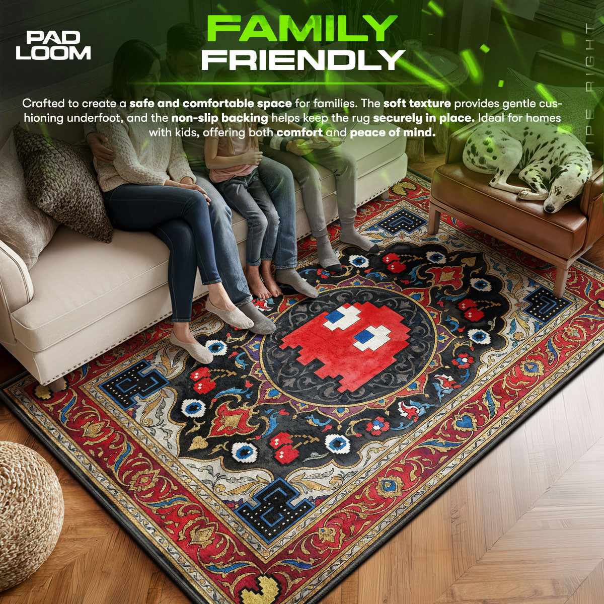 Blinky Ghost Royal Rug - Pac-Man Chair Mat