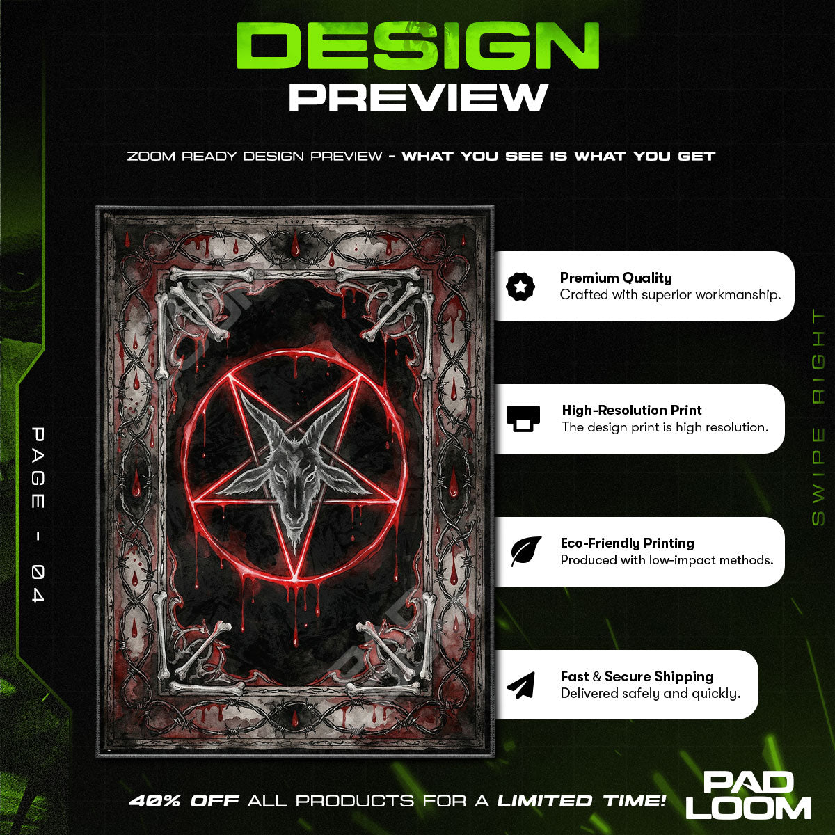 Blood Pentagram Occult Dark Ritual Area rug — main product view