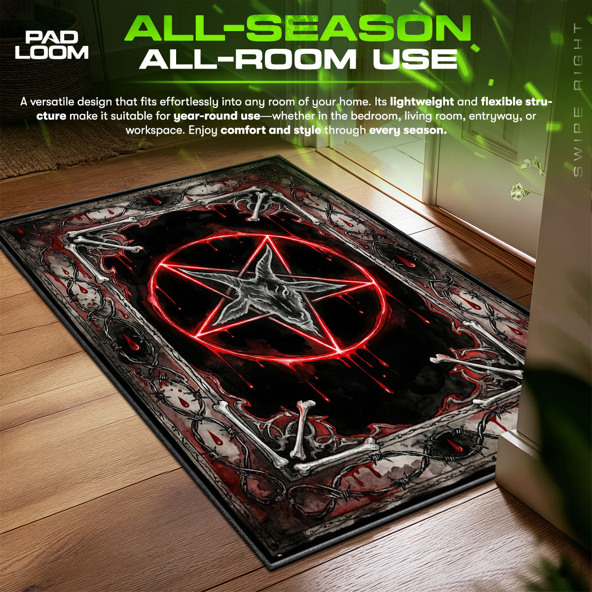 Detailed close-up of Blood rug pattern