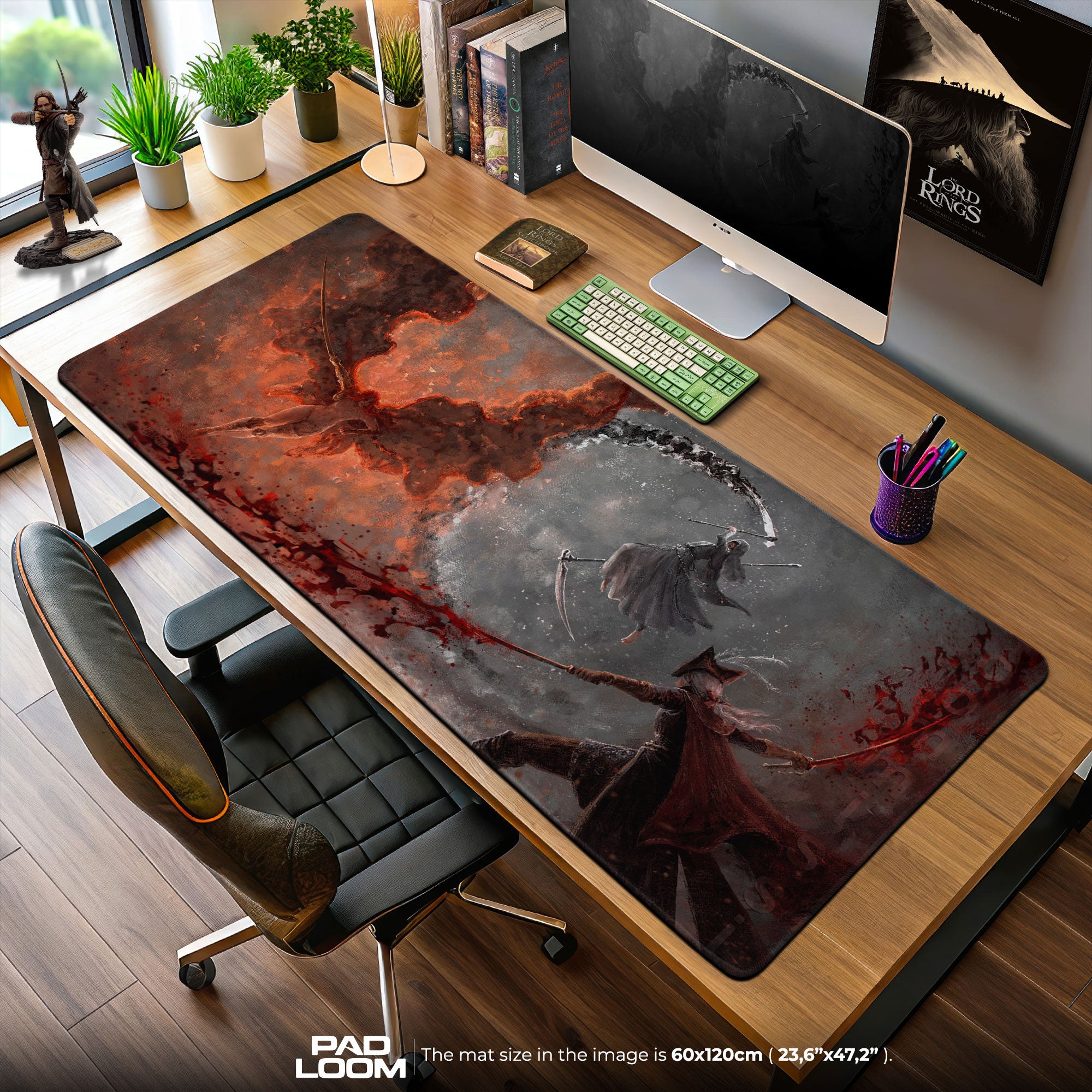 Bloodborne Mouse Pad, Hunter vs Angel Battle Game Desk Mat