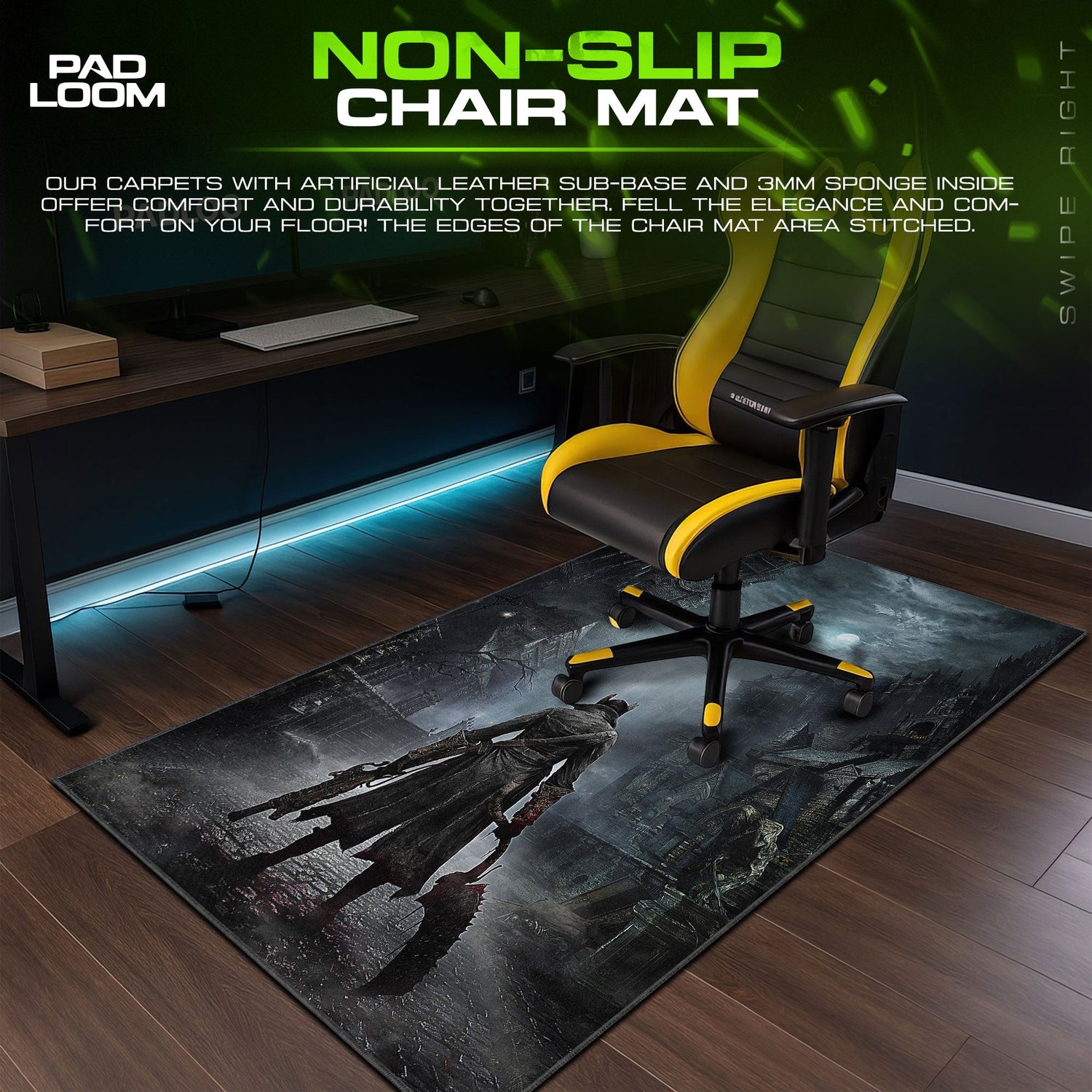 Bloodborne Mouse Pad, Hunter Yharnam Streets Game Desk Mat Padloom