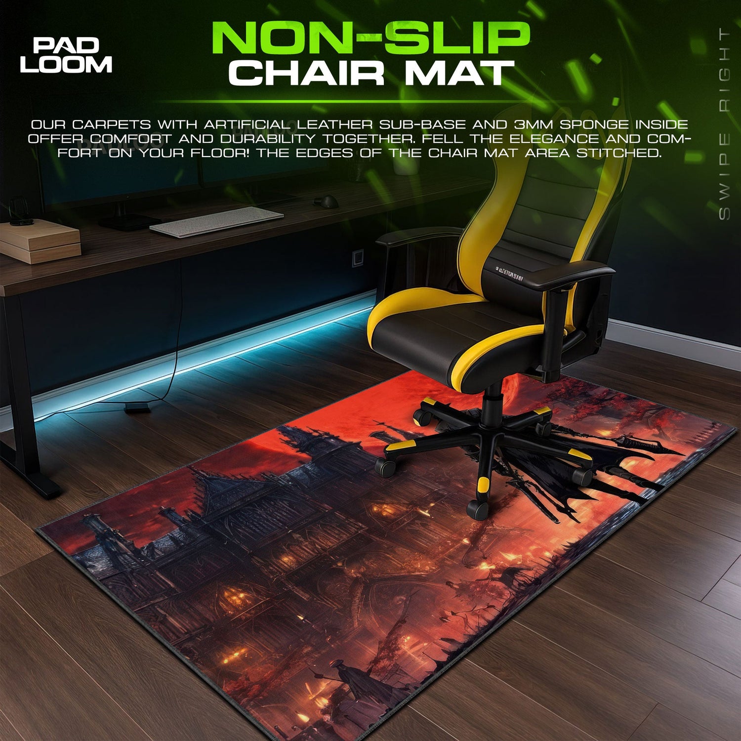 Bloodborne Mouse Pad, Red Moon Cathedral Hunter Game Desk Mat Padloom
