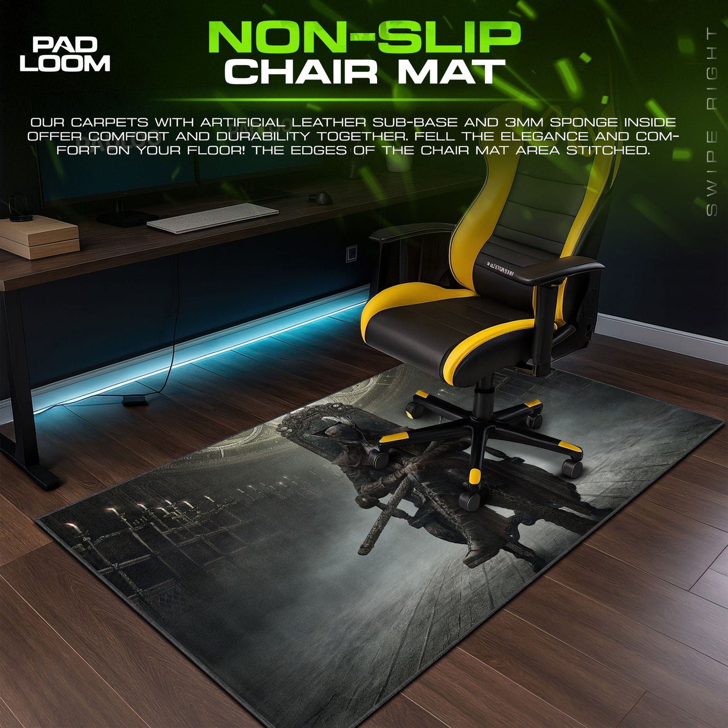 Bloodborne Mouse Pad, Throne Hunter Gothic Game Desk Mat Padloom