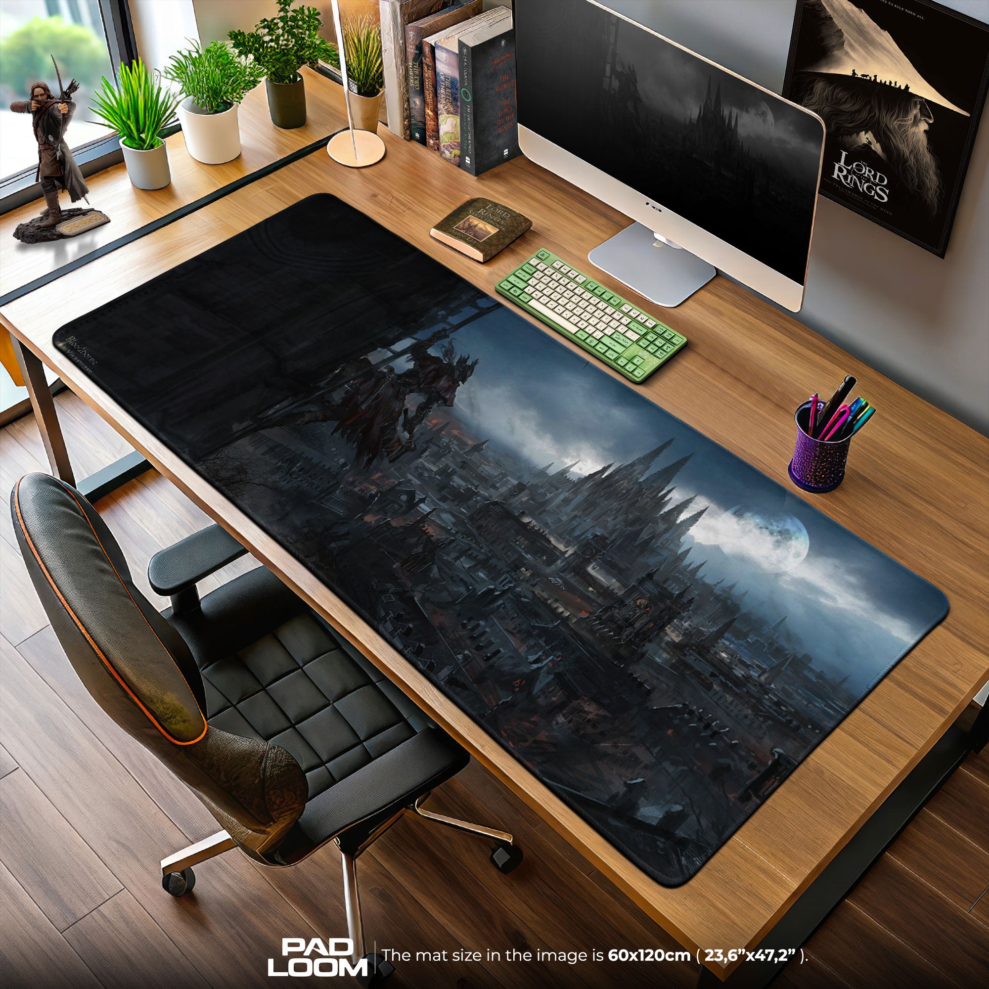 Bloodborne Mouse Pad, Yharnam Skyline Hunter Game Desk Mat