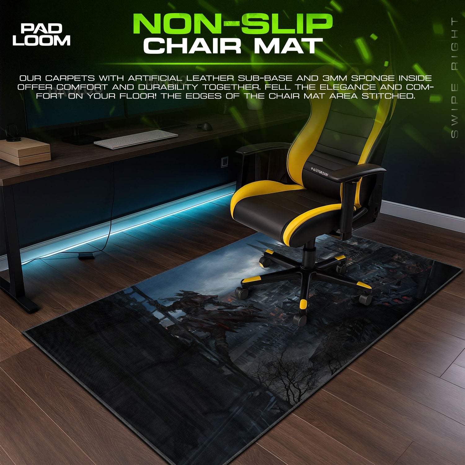 Bloodborne Mouse Pad, Hunter vs Angel Battle Game Desk Mat Padloom