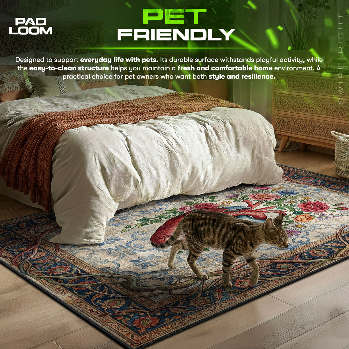 Blooming Anatomical themed area rug for home decor fans
