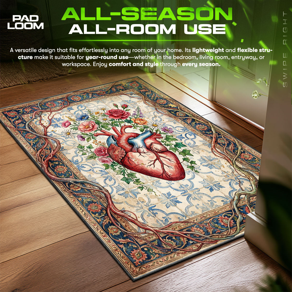 Detailed close-up of Blooming rug pattern