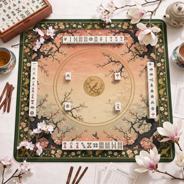 Blossom Sunset Mahjong Mat – neoprene mah jongg table mat