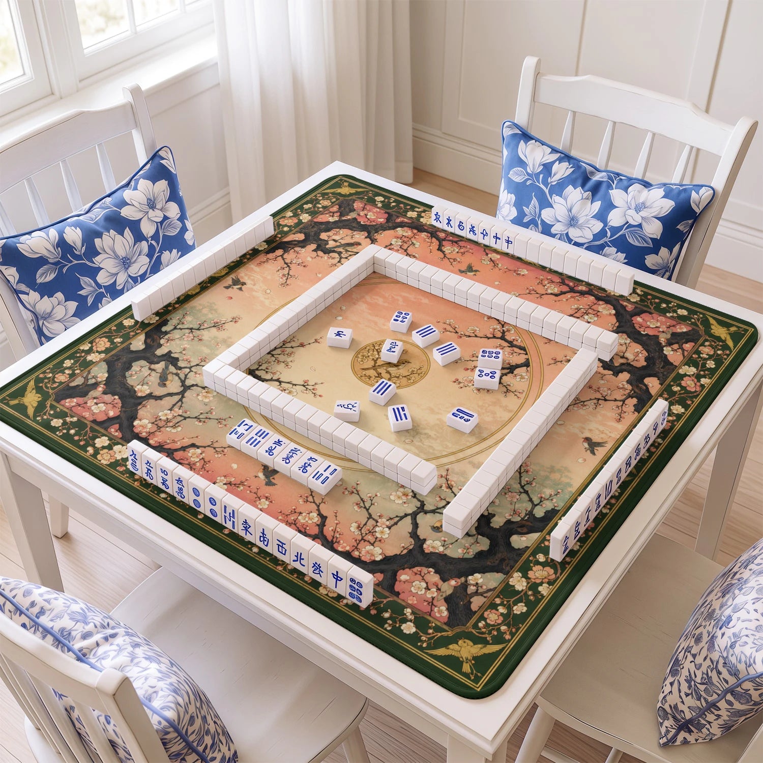 Blossom Sunset Mahjong Mat – neoprene mah jongg table mat
