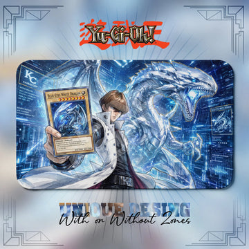 Blue-Eyes Cyber Playmat – Yugioh TCG duel mat, 24 x 14 in