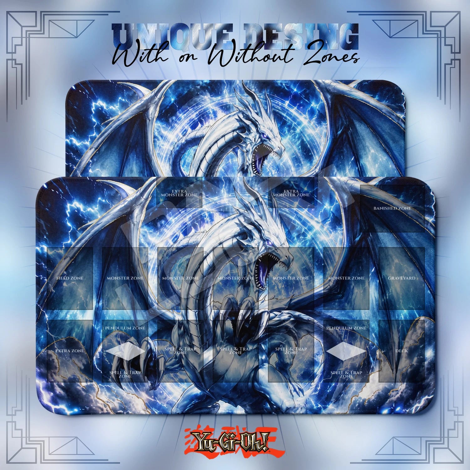 Blue-Eyes Thunder Playmat - Yugioh TCG Mat
