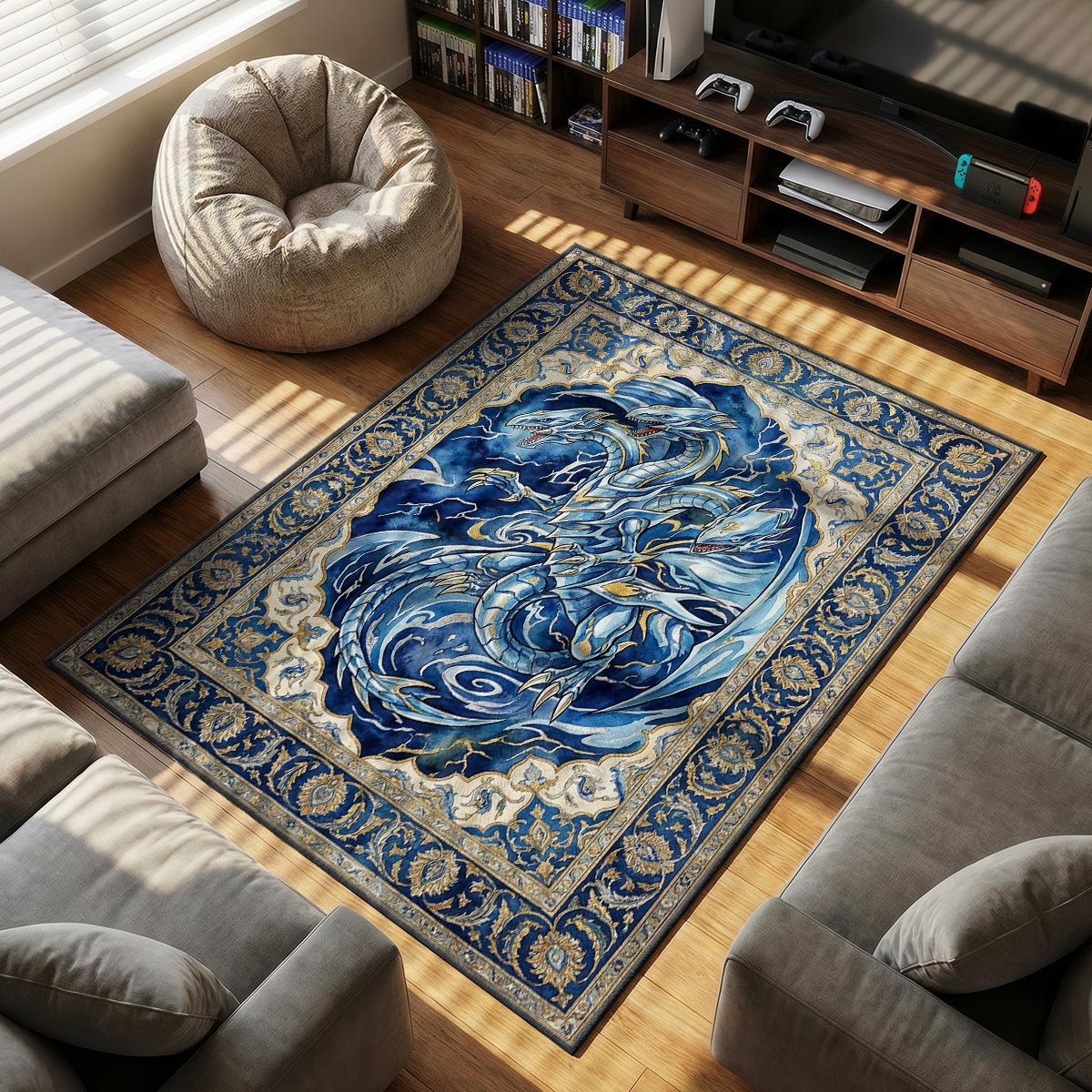 Blue-Eyes Ultimate Dragon Fusion Rug - Yu-Gi-Oh! Chair Mat