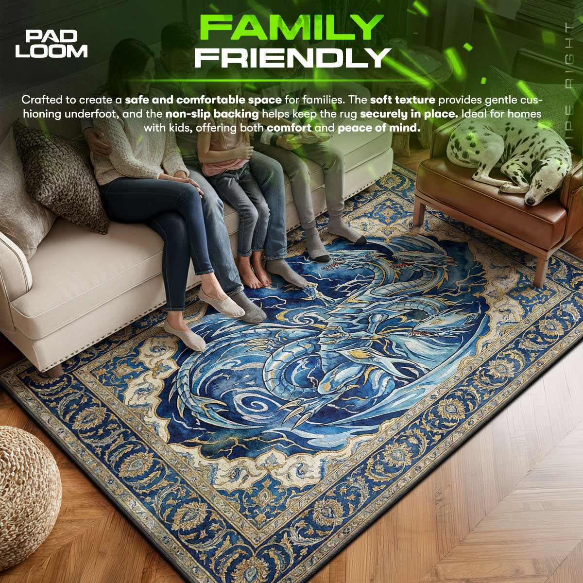 Blue-Eyes Ultimate Dragon Fusion Rug - Yu-Gi-Oh! Chair Mat