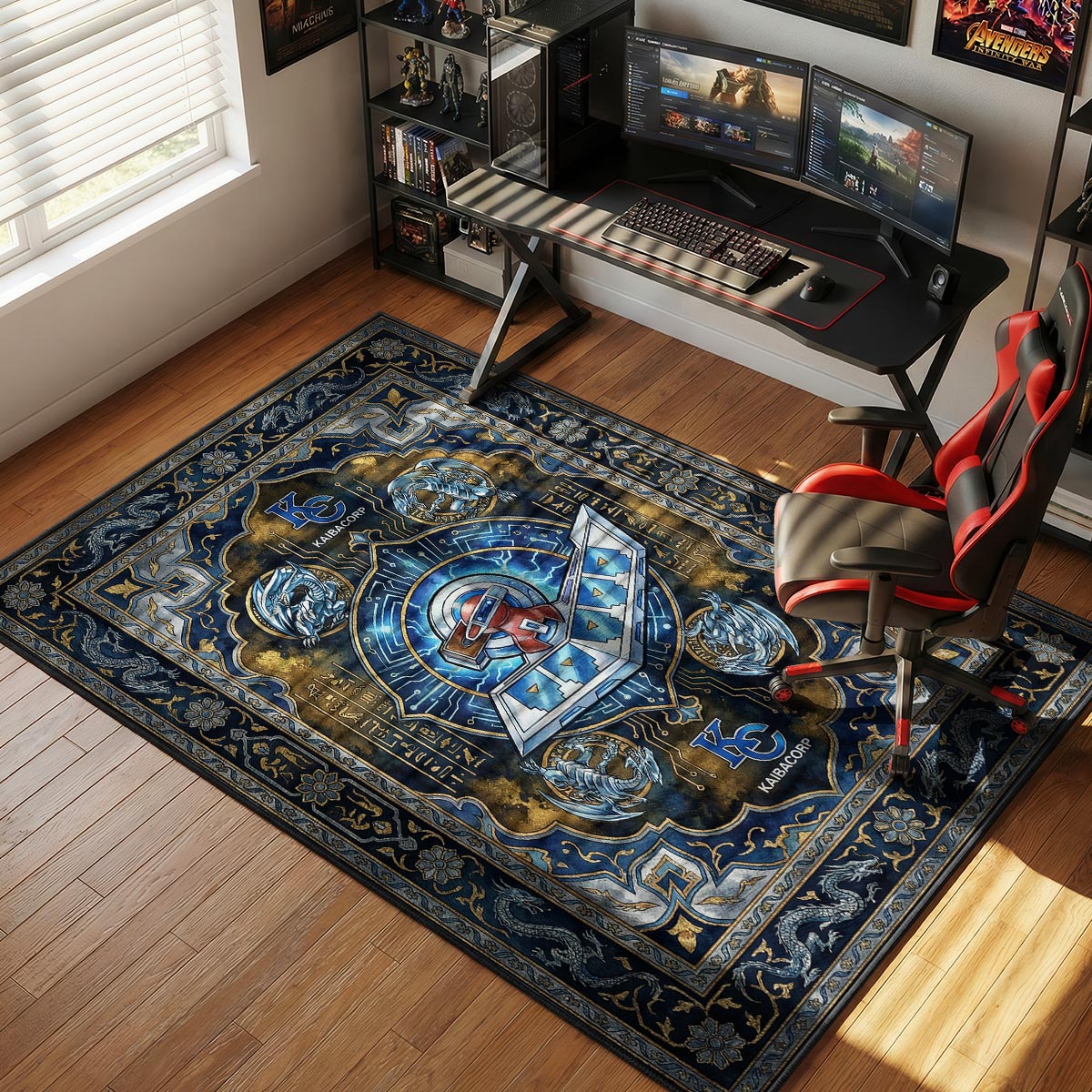 Blue-Eyes White Dragon Duel Disk Rug - Yu-Gi-Oh! Chair Mat