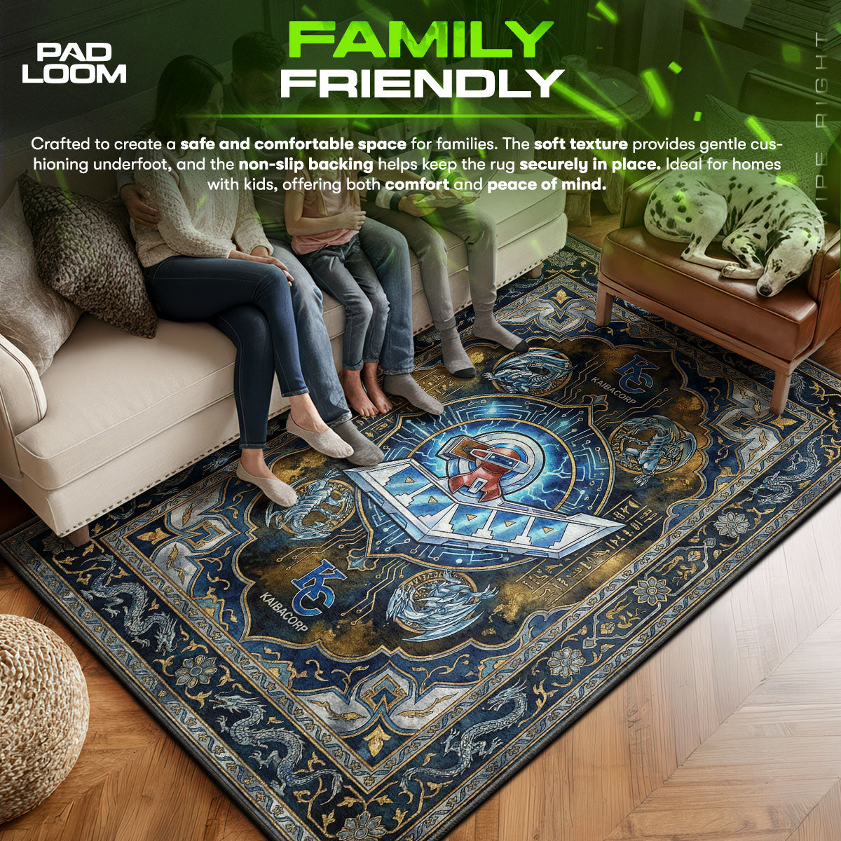 Blue-Eyes White Dragon Duel Disk Rug - Yu-Gi-Oh! Chair Mat